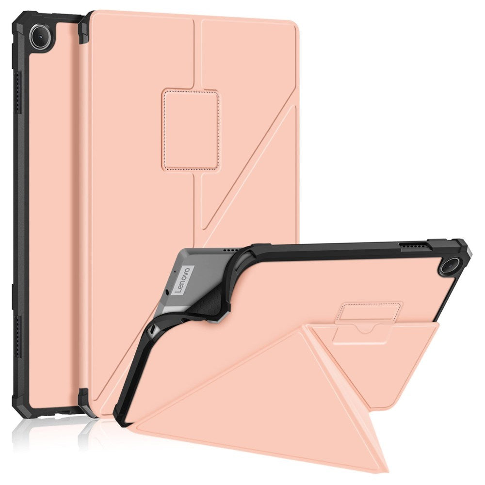 Lenovo Tab M10     Gen  10   Quot    -328f  -328x  Fleksibelt Origami Flip Cover Lyserød