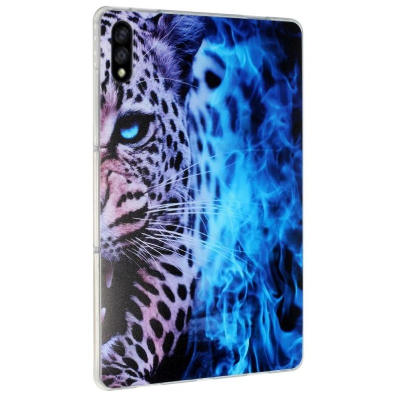 Lenovo Tab P11 Pro Bagside Cover    Motiv Blå Leopard