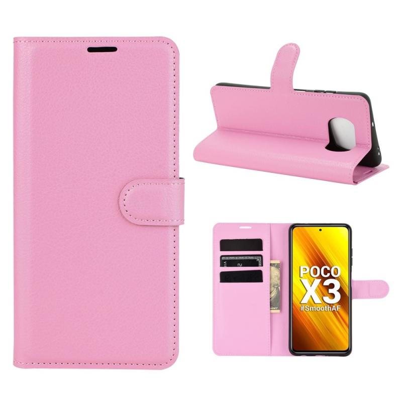 Xiaomi Poco X3 Nfc Classic Læder Cover   Pung Pink