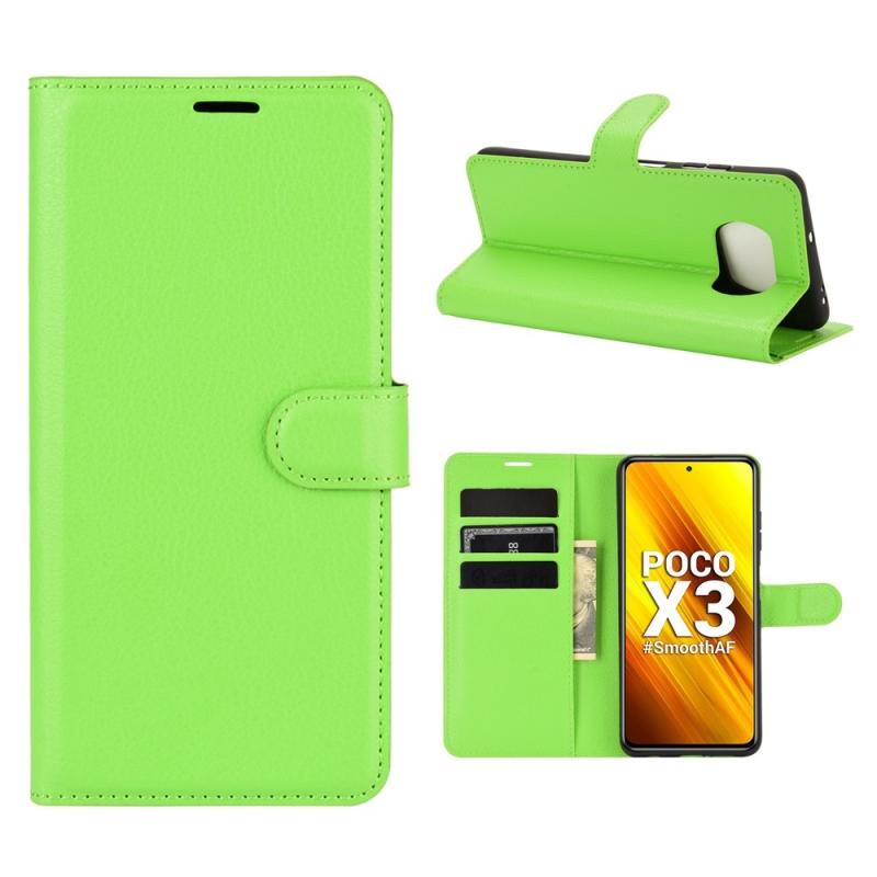 Xiaomi Poco X3 Nfc Classic Læder Cover   Pung Grøn
