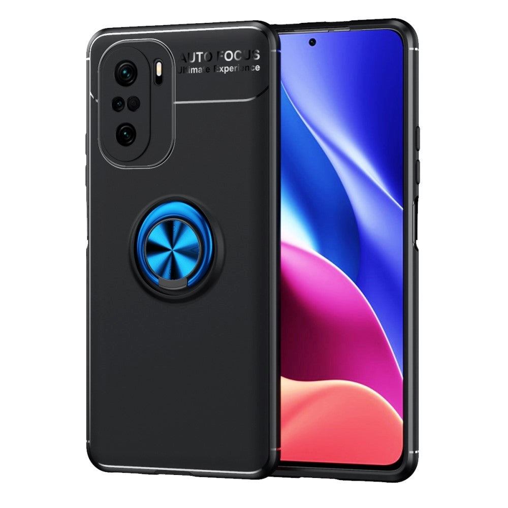 Xiaomi   11i   Poco F3 Kickstand Cover Med Ring Holder Sort Blå