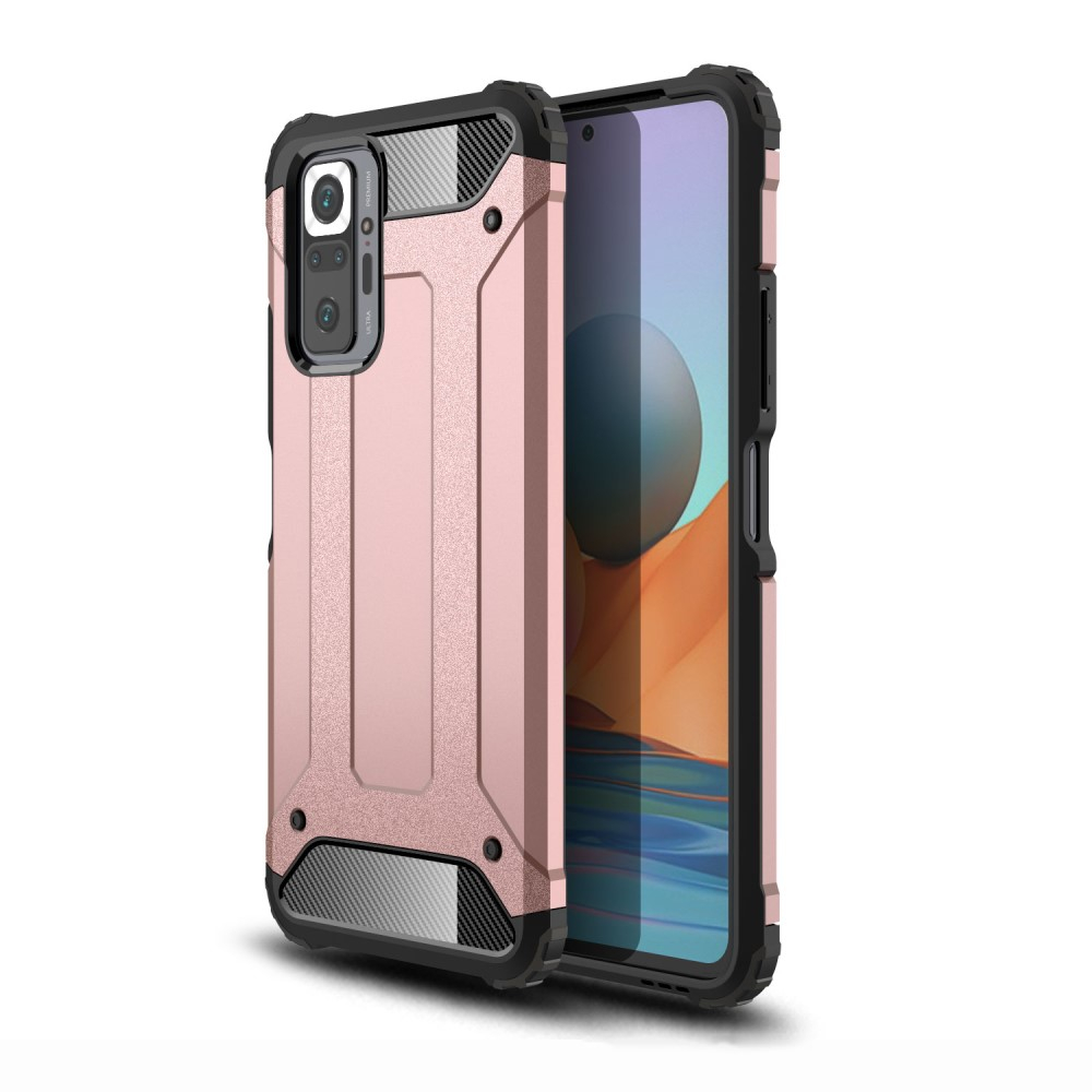 Xiaomi Redmi Note 10 Pro Armor Guard Hybrid Cover Rosa Guld