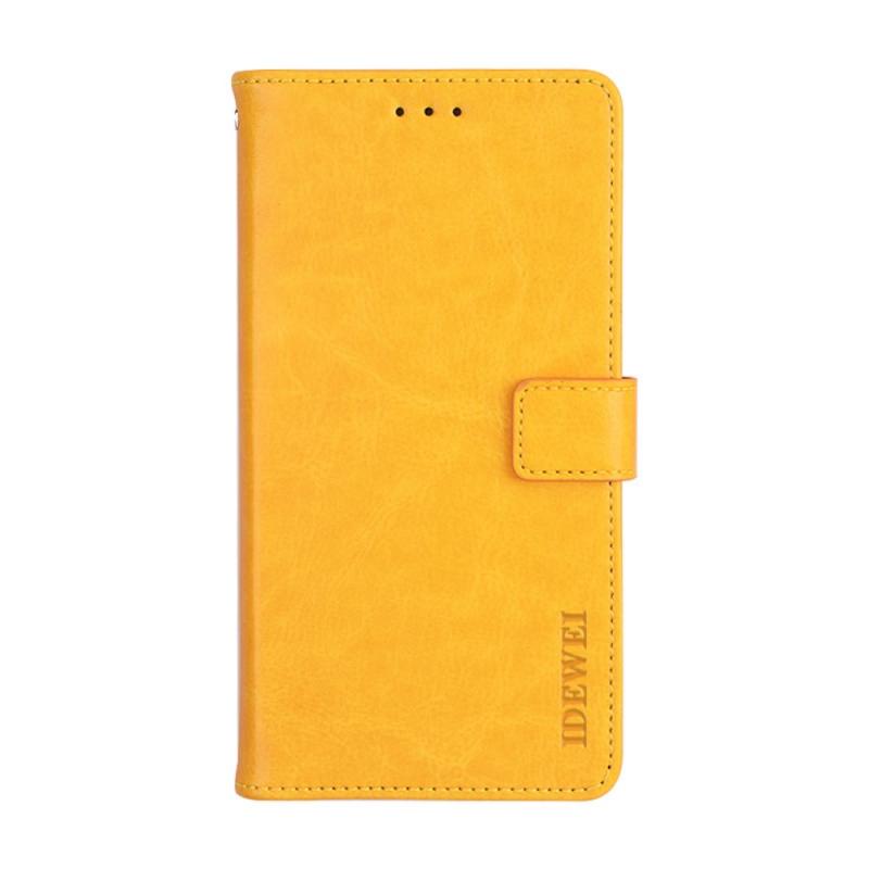 Xiaomi Redmi Note 10 4g Idewei Læder Cover   Pung Gul