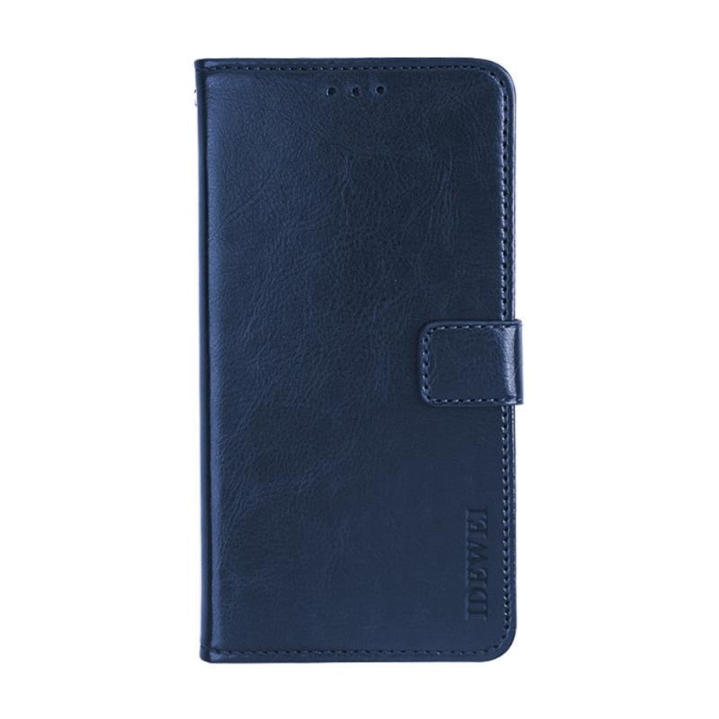 Xiaomi Redmi Note 10 4g Idewei Læder Cover   Pung Mørkeblå