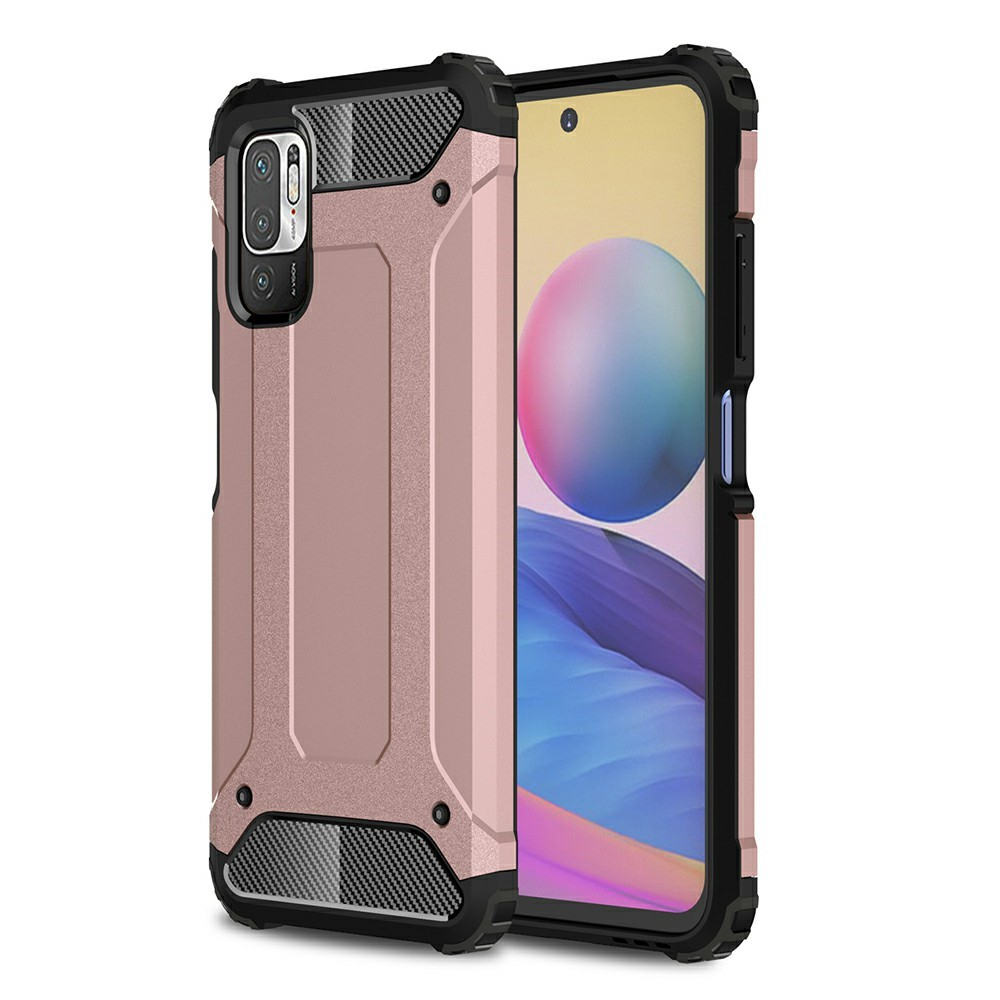 Xiaomi Redmi Note 10 5g Armor Guard Hybrid Cover Rosa Guld
