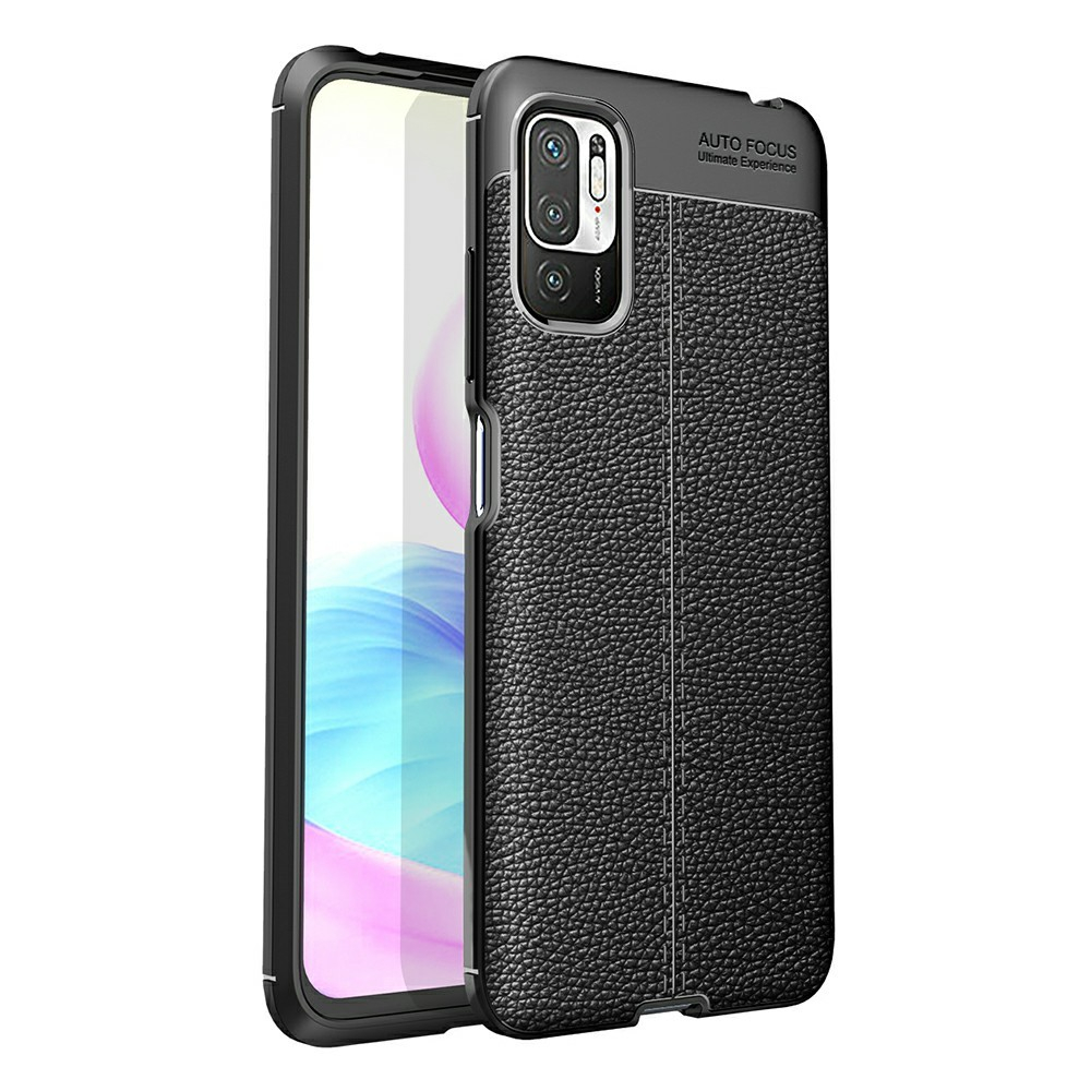 Xiaomi Redmi Note 10 5g Gummi Cover Læder Design Sort