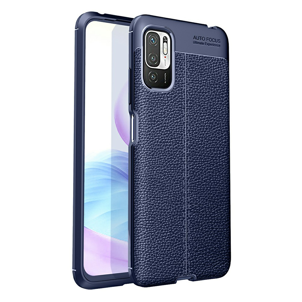 Xiaomi Redmi Note 10 5g Gummi Cover Læder Design Blå