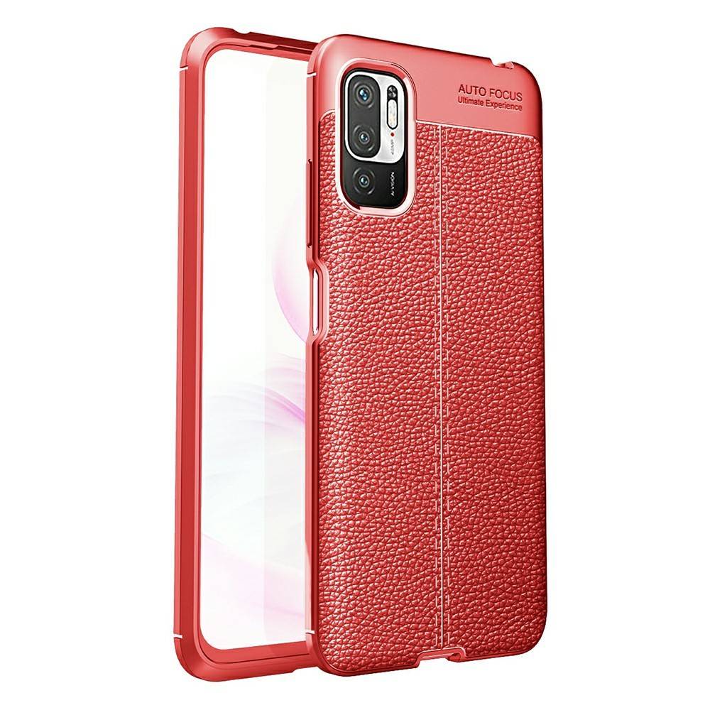 Xiaomi Redmi Note 10 5g Gummi Cover Læder Design Rød