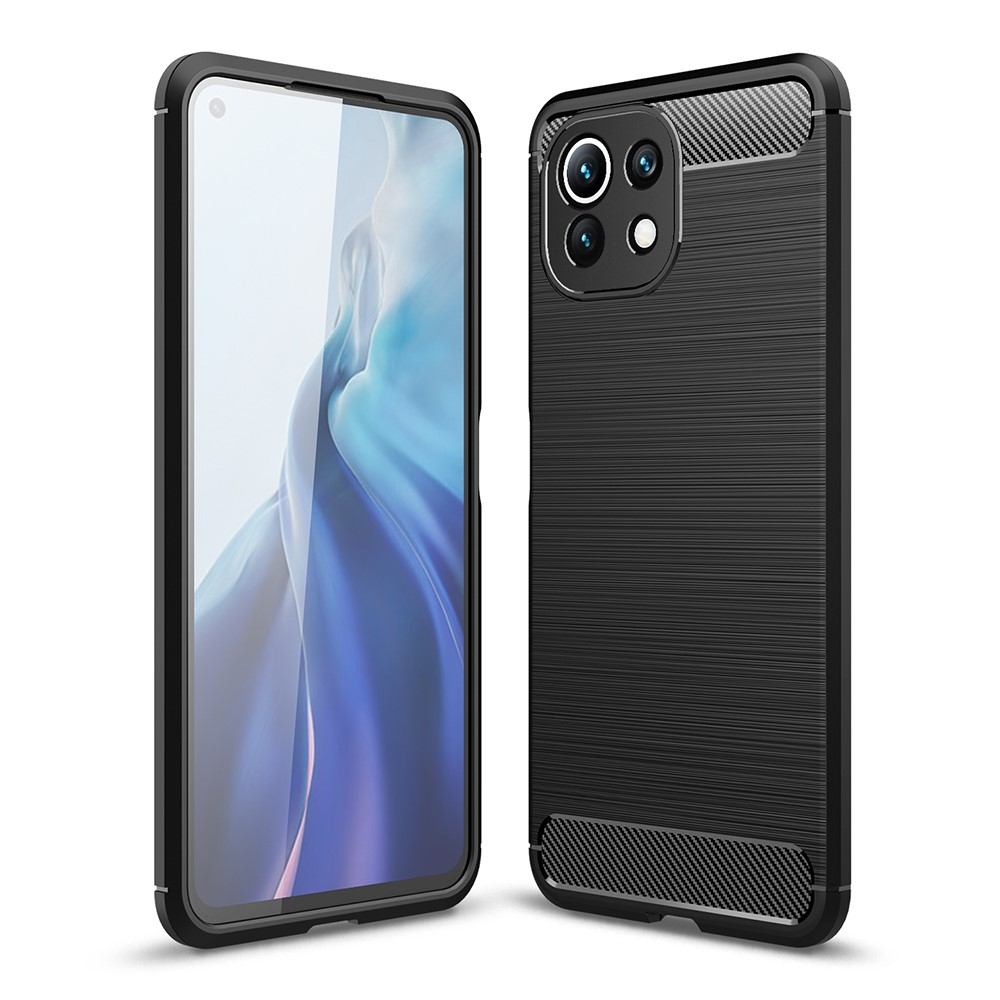 Xiaomi Redmi Note 10 5g Gummi Cover Børstet Design Sort