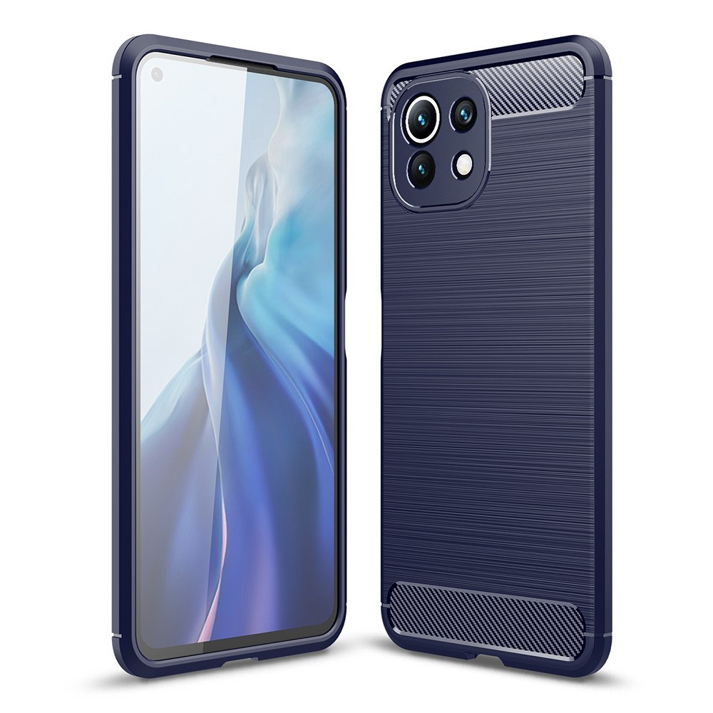 Xiaomi Redmi Note 10 5g Gummi Cover Børstet Design Blå