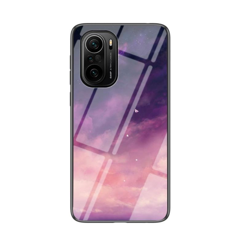 Xiaomi Redmi Mi11i   Poco F3   K40 Hybrid Cover    Bagside   Hærdet Glas Lilla Himmel