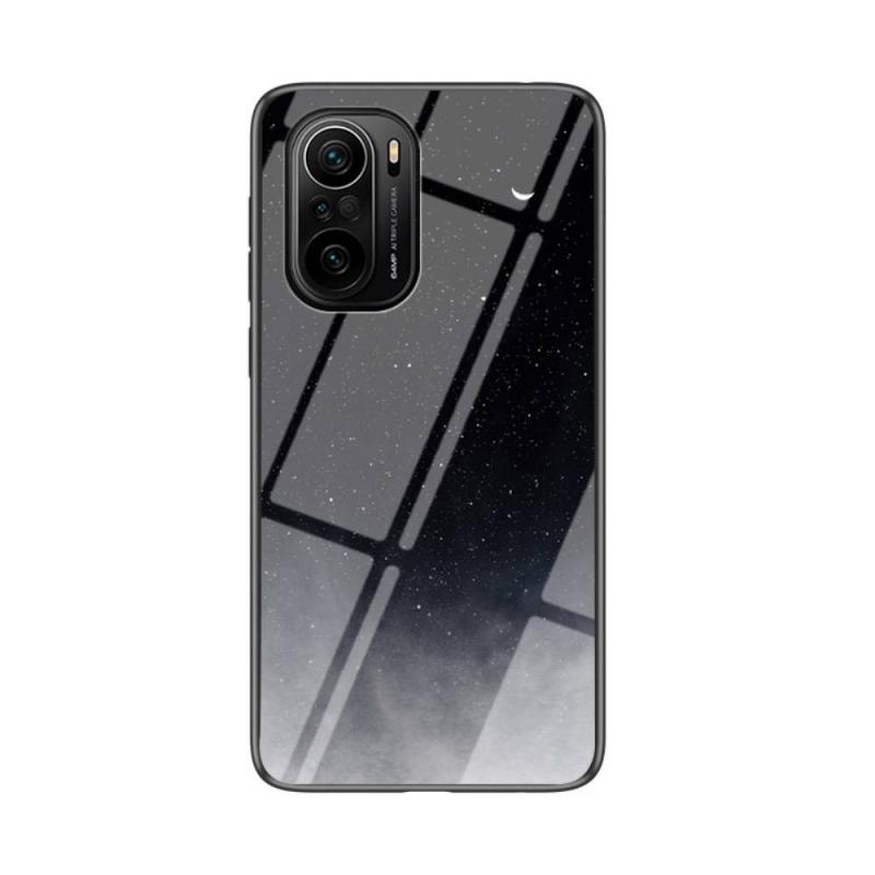 Xiaomi Redmi Mi11i   Poco F3   K40 Hybrid Cover    Bagside   Hærdet Glas Sort Stjernehimmel