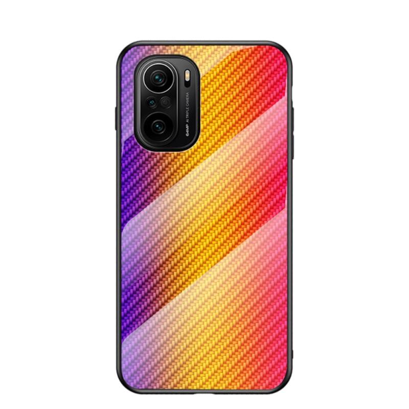 Xiaomi Redmi Mi11i   Poco F3   K40 Hybrid Cover    Bagside   Hærdet Glas Børstet Design Gylden