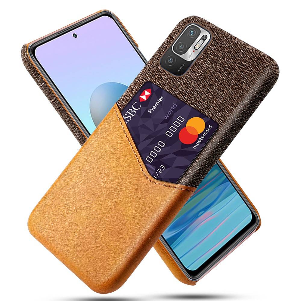 Xiaomi Redmi Note 10 5g Ksq Læder Hard Cover Med Kortholder Orange