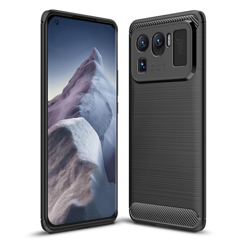 Xiaomi   11 Ultra Gummi Cover Børstet Design Sort