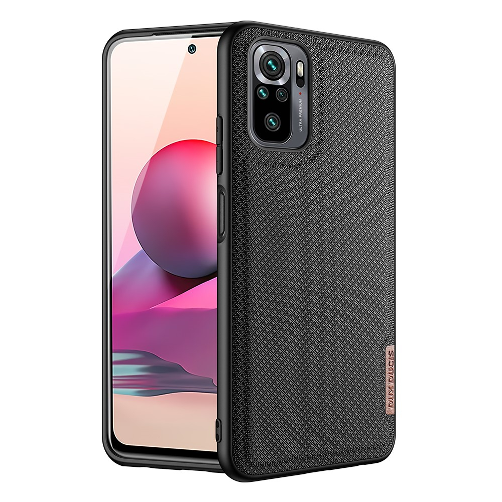 Xiaomi Redmi Note 10 10s Dux Ducis Fino Hybrid Cover Tekstil Design Sort