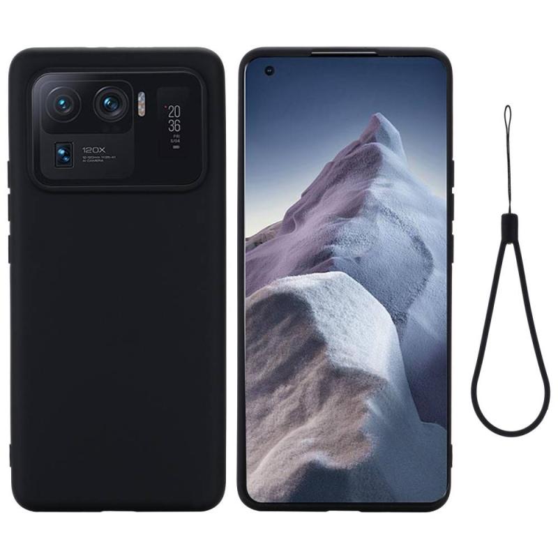 Xiaomi   11 Ultra Blødt Silikone Cover Med Aftagelig Strop Sort