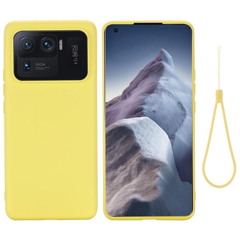 Xiaomi   11 Ultra Blødt Silikone Cover Med Aftagelig Strop Gul
