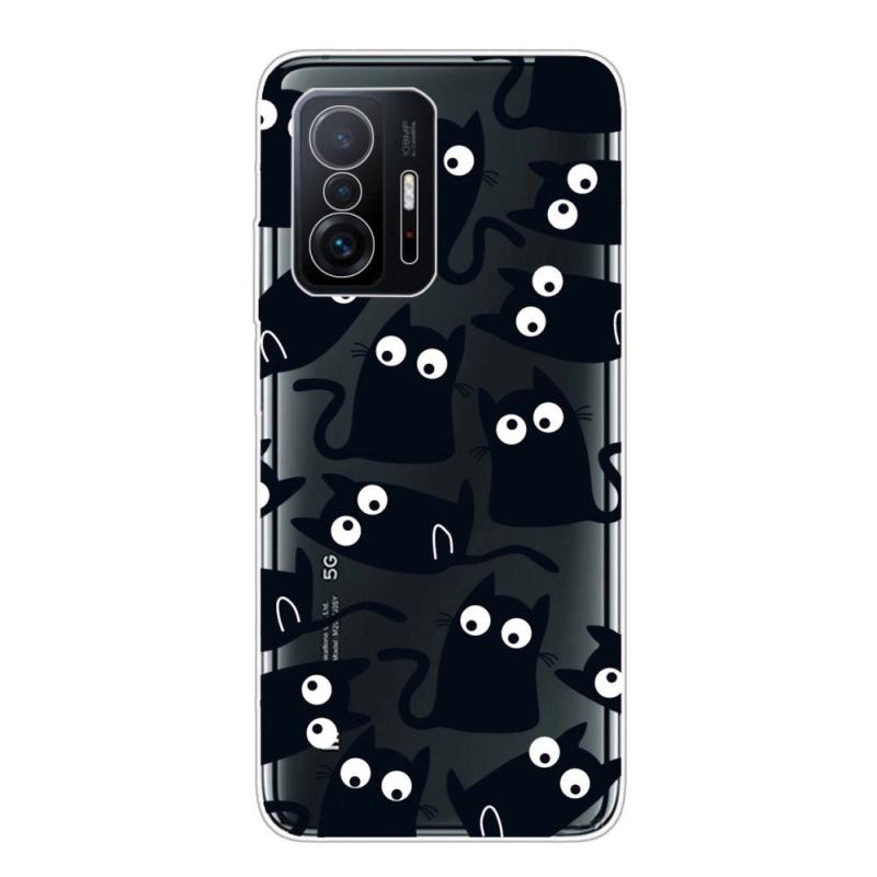 Xiaomi 11t   11t Pro Fleksibelt Plastik Bagside Cover    Print Sorte Katte