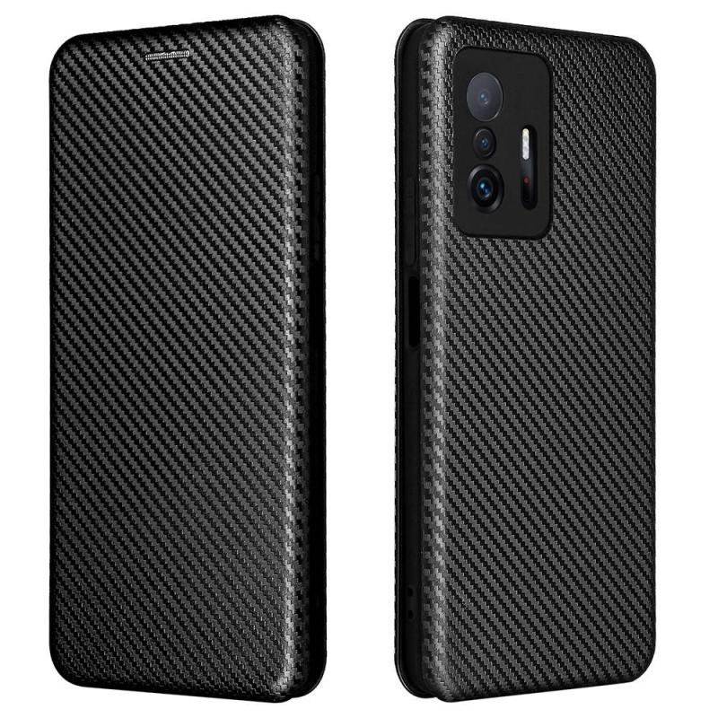 Xiaomi 11t 11t Pro Flip Cover   Kortholder Børstet Design Sort