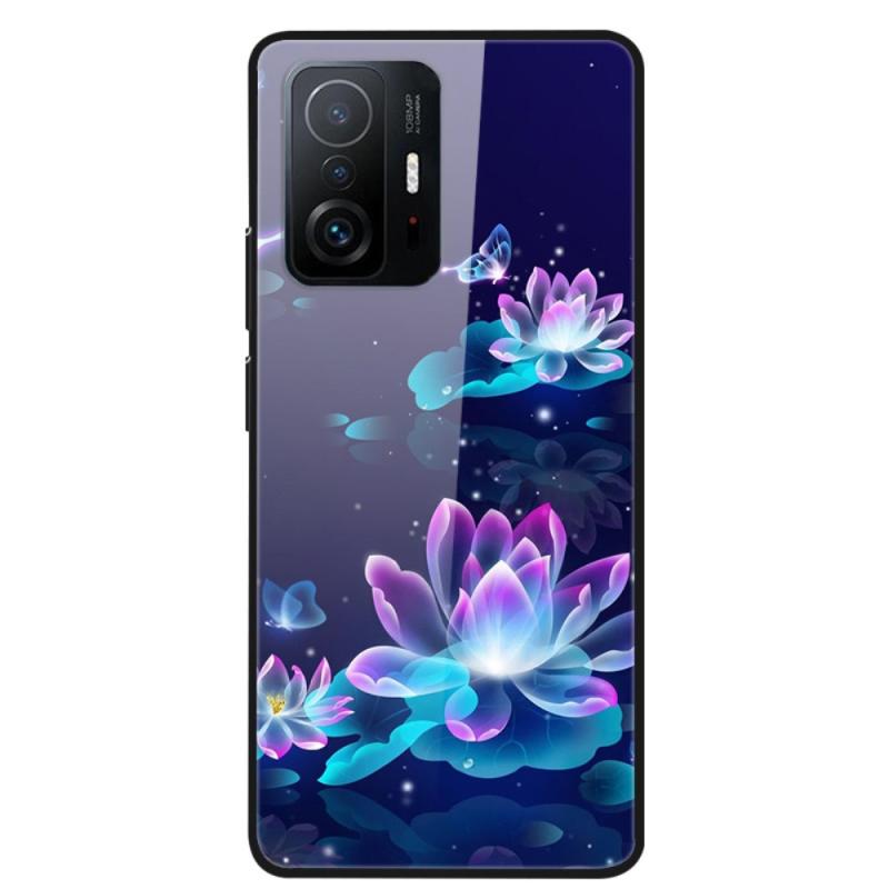 Xiaomi 11t 11t Pro Hybrid Cover    Bagside   Hærdet Glas Lotus Blomst