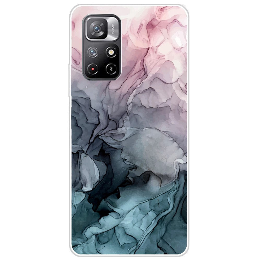 Xiaomi Redmi Note 11 Pro   11 Pro   Plus  Fleksibelt Tpu Plastik Bagside Cover Marmor Lyserød   Sort