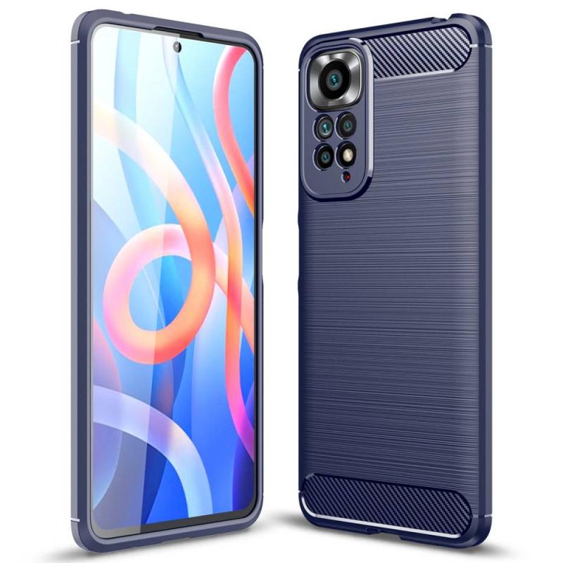 Xiaomi Redmi Note 11 4g Gummi Cover Børstet Design Blå