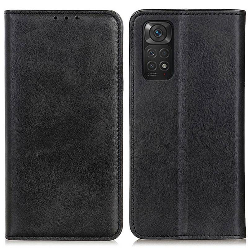 Xiaomi Redmi Note 11 4g Note 11s 4g Flip ægte Læder Cover Sort