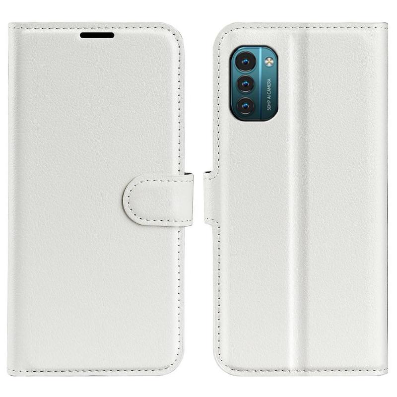 Nokia G11 G21 Læder Cover   Pung Hvid