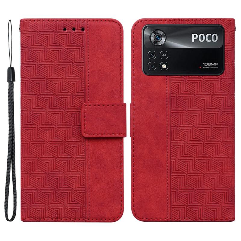 Xiaomi Poco X4 Pro 5g Læder Cover   Pung Aftagelig Strop Rød