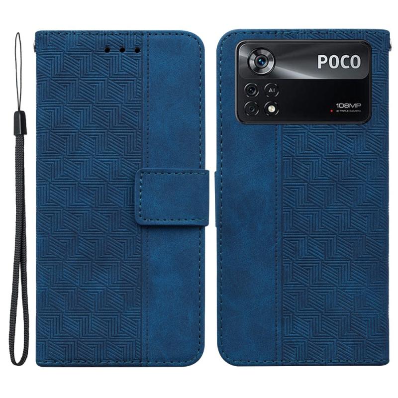 Xiaomi Poco X4 Pro 5g Læder Cover   Pung Aftagelig Strop Blå