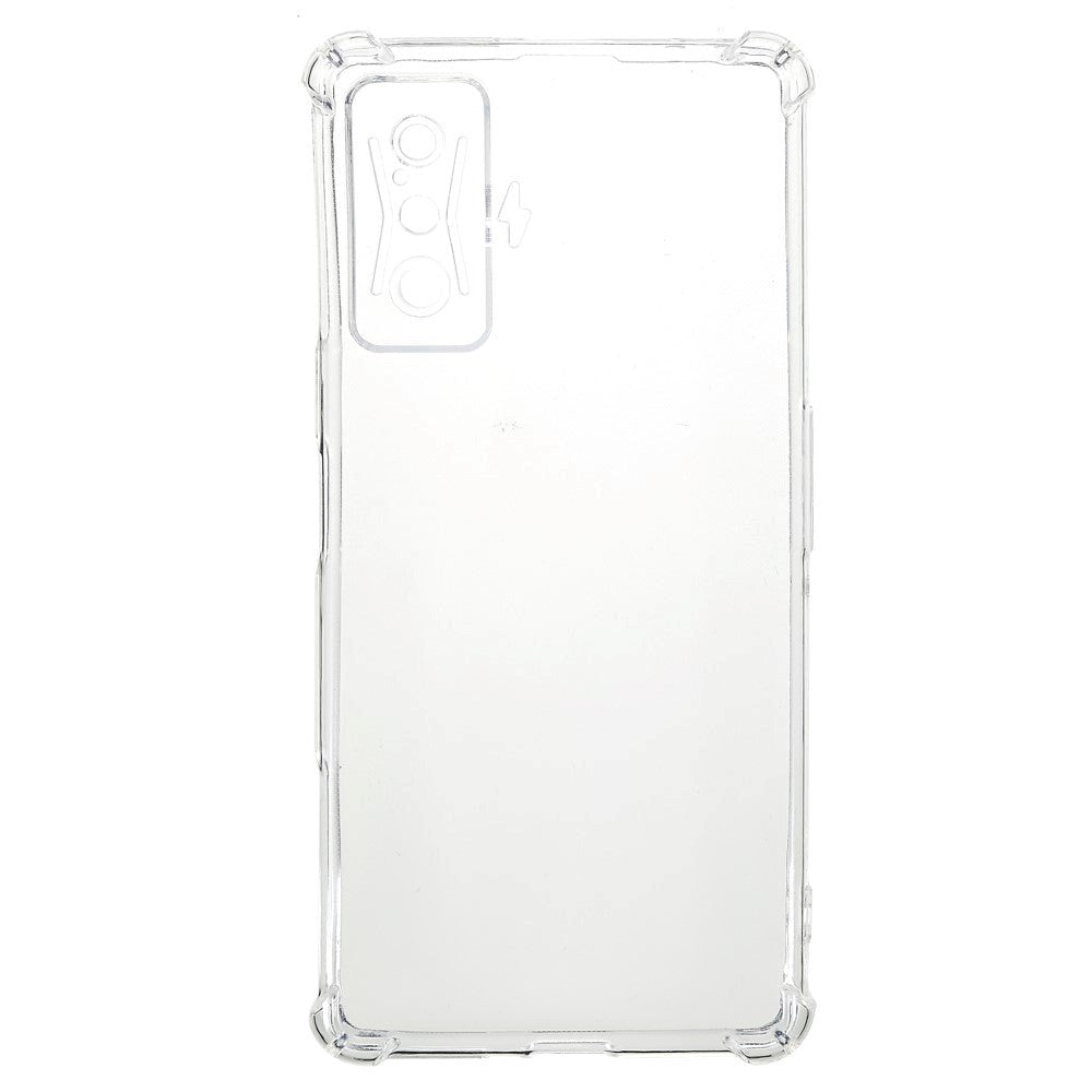 Xiaomi Poco F4   Fleksibelt Plastik Shockproof Bagside Cover Gennemsigtig