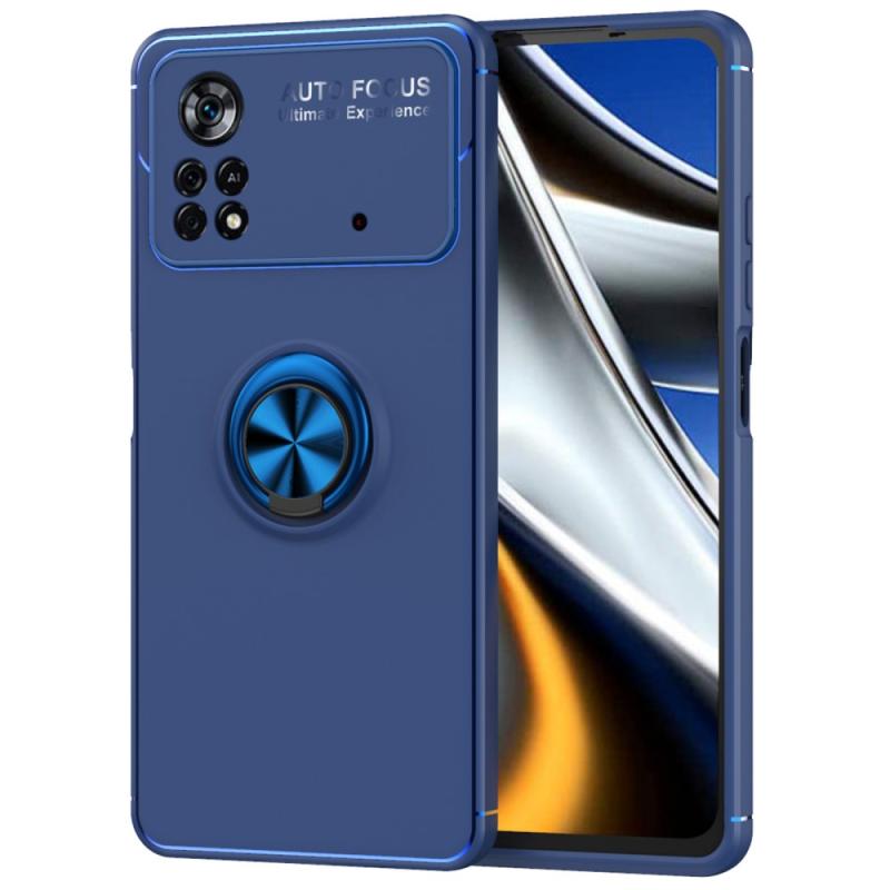 Xiaomi Poco X4 Pro 5g Shockproof Gummi Cover   Kickstand Blå