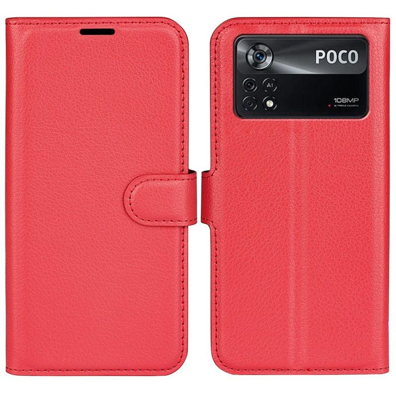 Xiaomi Poco X4 Pro 5g Læder Cover   Pung Rød