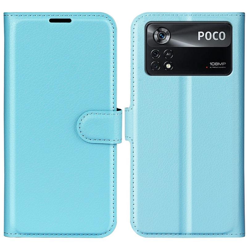 Xiaomi Poco X4 Pro 5g Læder Cover   Pung Blå