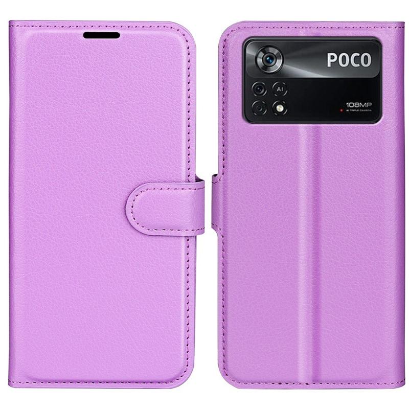 Xiaomi Poco X4 Pro 5g Læder Cover   Pung Lilla