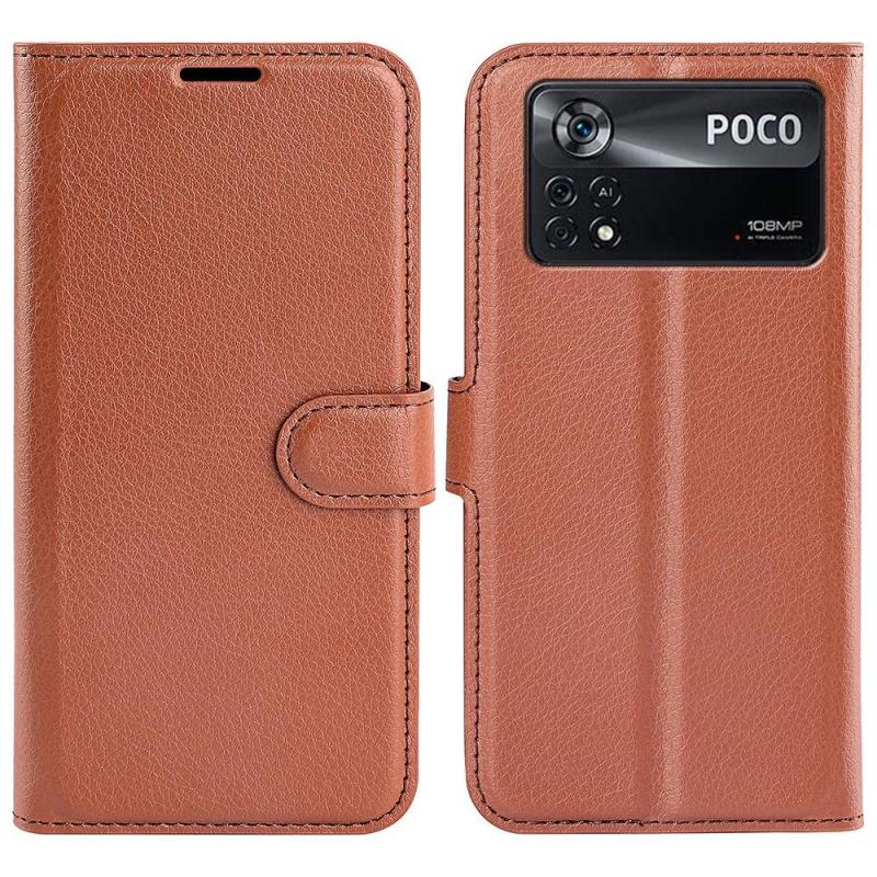 Xiaomi Poco X4 Pro 5g Læder Cover   Pung Brun