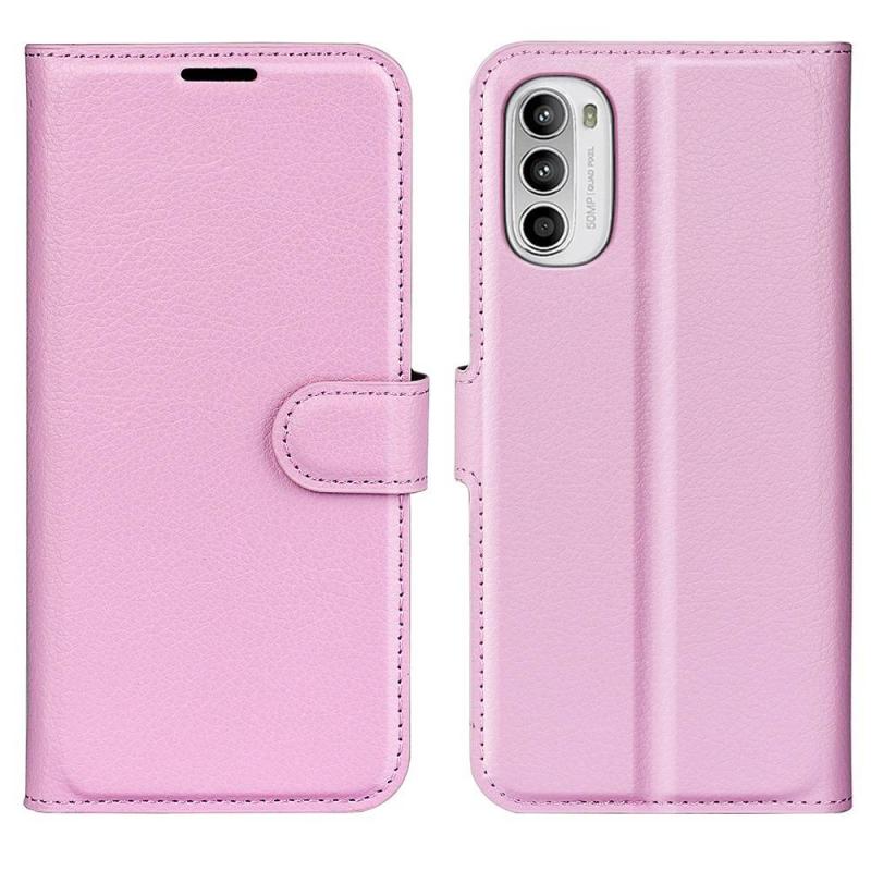 Motorola Moto G52 4g   G82 5g Læder Cover   Pung Pink