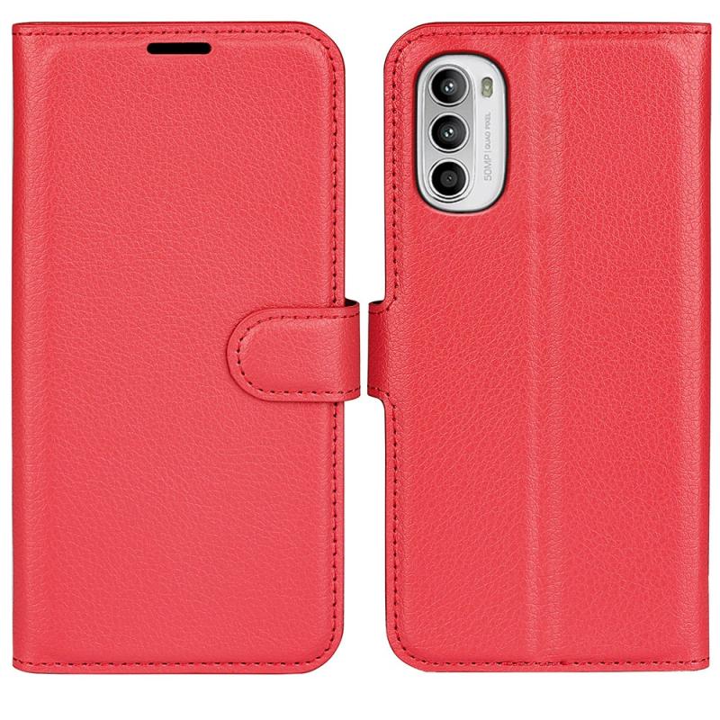 Motorola Moto G52 4g   G82 5g Læder Cover   Pung Rød