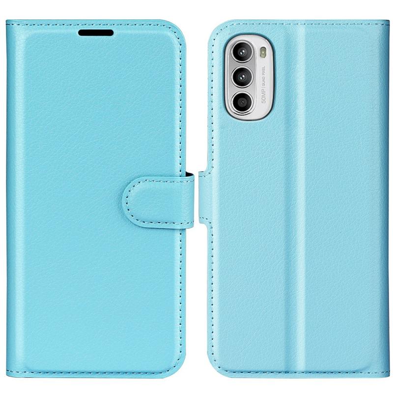 Motorola Moto G52 4g   G82 5g Læder Cover   Pung Blå