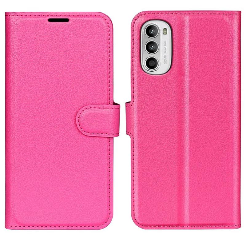 Motorola Moto G52 4g   G82 5g Læder Cover   Pung Rosa
