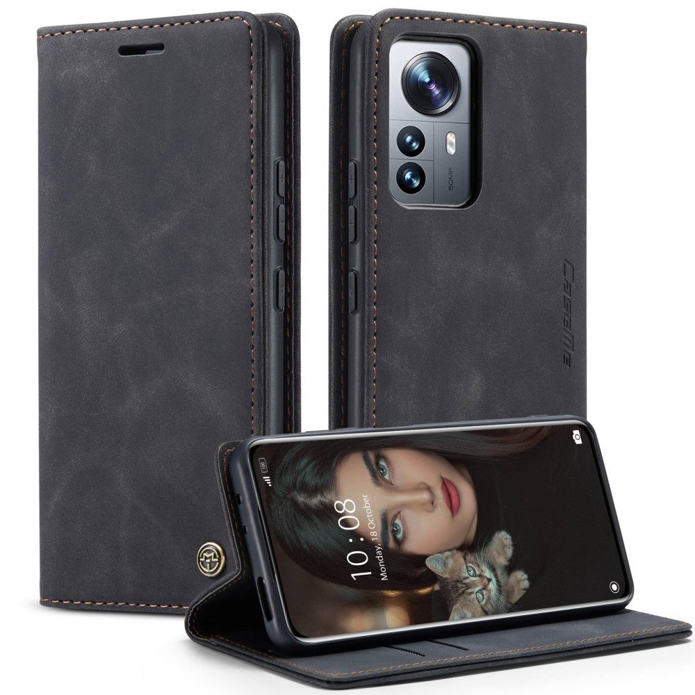 Xiaomi 12 Pro 5g 12s Pro 5g 12 Pro 5g Caseme Retro Læder Cover Sort