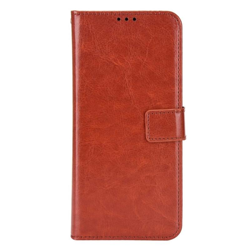 Xiaomi Poco F4   Blankt Læder Flip Cover    Pung   Strop Brun