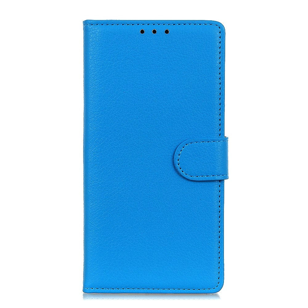 Alcatel 1s  2020  Litchi Læder Cover    Pung Blå