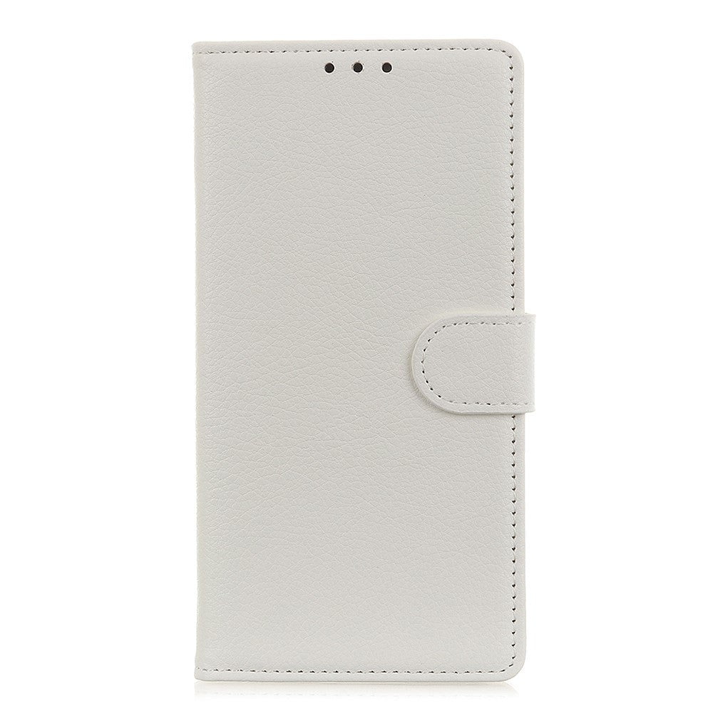 Alcatel 1s  2020  Litchi Læder Cover    Pung Hvid