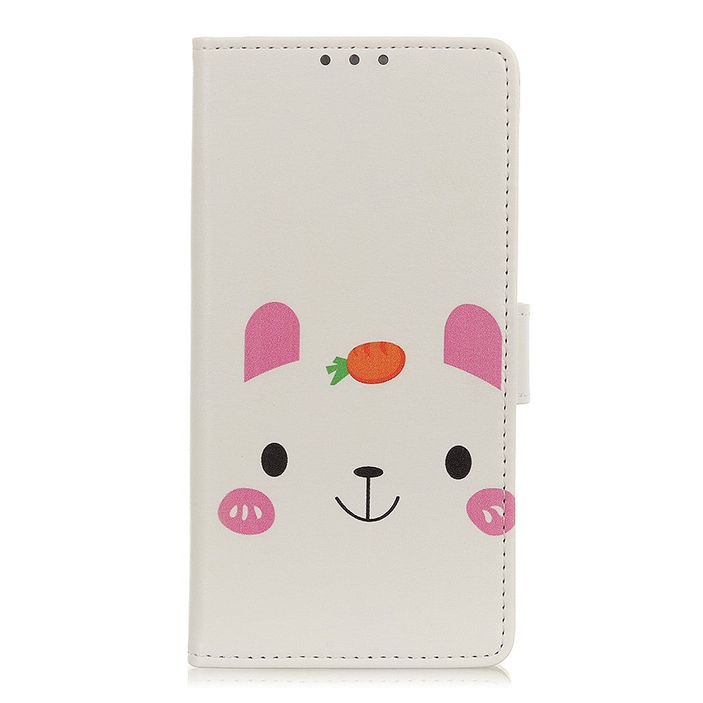 Alcatel 1s  2020  Læder Cover    Pung Sød Kanin