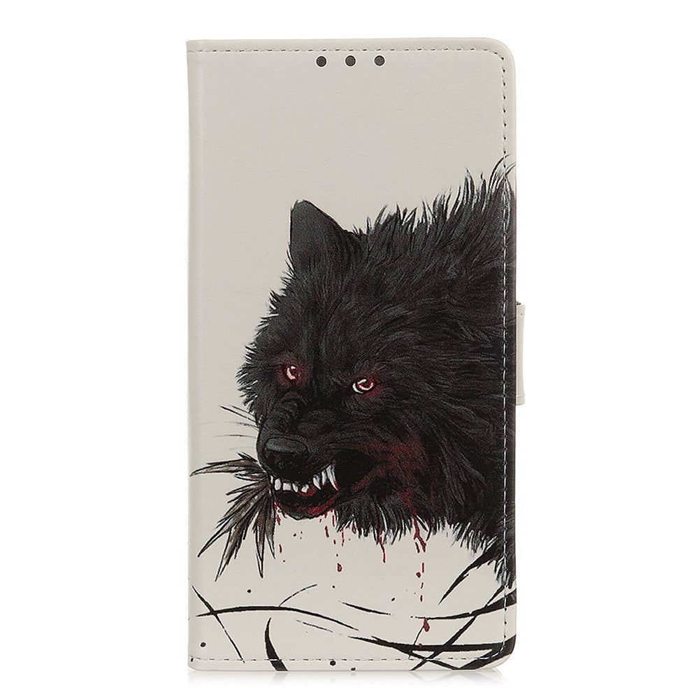 Alcatel 1s  2020  Læder Cover    Kortholder Ulv