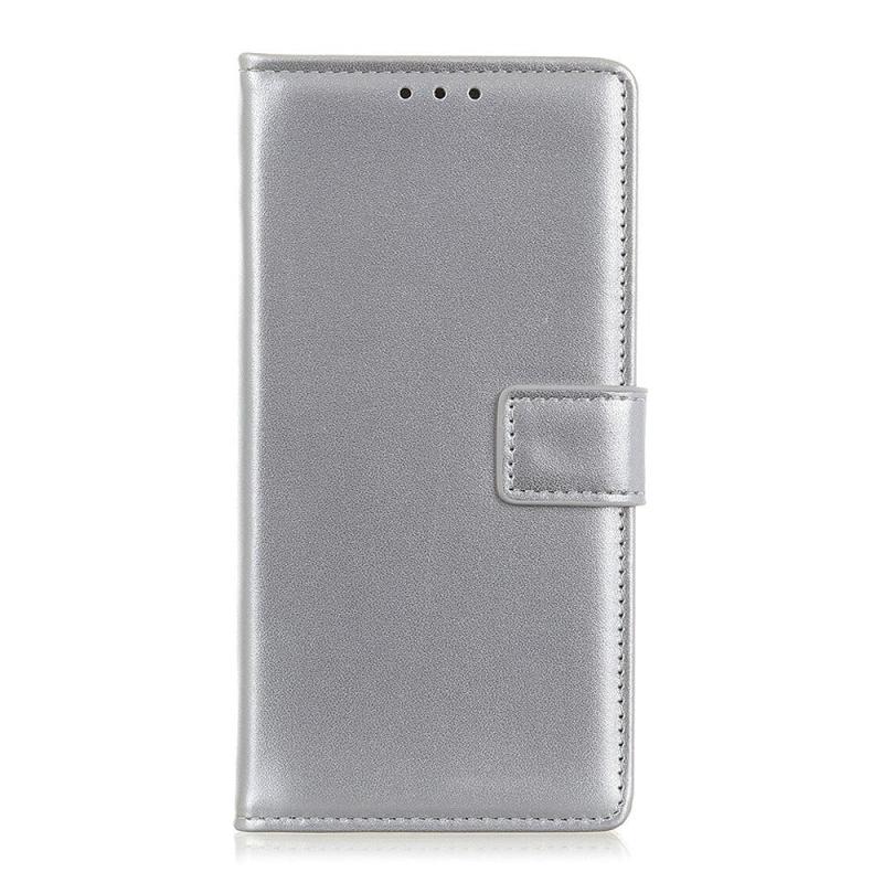 Alcatel 1s  2021    3l  2021  Læder Flip Cover    Pung Sølv