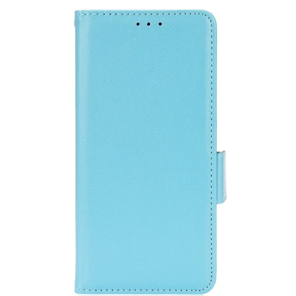 Alcatel 1s  2021    3l  2021    Litchi Læder Flip Cover    Pung Turkis