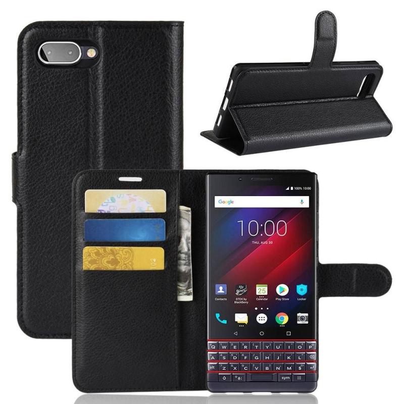 Blackberry Key2   Læder Cover   Pung Sort